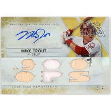 Mike Trout 2015 Topps Triple Threads Gold Relic Autograph Card #TTAR-MT1 2/9