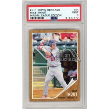 Mike Trout 2011 Topps Heritage Minor League Rookie Card #44 PSA 9