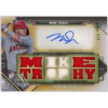 Mike Trout 2021 Topps Triple Threads Gold Jersey Autograph Card #TTAR-MT1 5/9