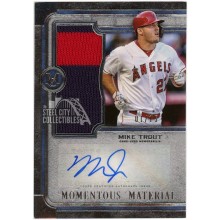 Mike Trout 2019 Topps Museum Momentous Material Game-Used Patch Autograph Card #JPA-MTR 01/15