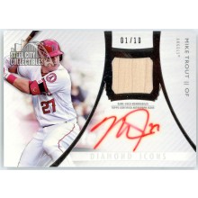 Mike Trout 2017 Topps Diamond Icons Bat Autograph Card #AR-MTR 1/10 (Auto Bleed)