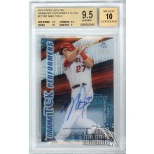 Mike Trout 2015 Topps High Tek Dramatek Performers Autograph Card #DTP-MT 23/25 BGS 9.5