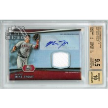 Mike Trout 2012 Bowman Platinum Jersey Relic Autograph Card #AR-MT BGS 9.5