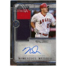 Mike Trout 2019 Topps Museum Momentous Material Patch Autograph Card #JPA-MTR 3/15