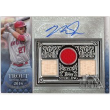 Mike Trout 2021 Topps Sterling Seasons Triple Relic Autograph Card #SSAR-MT 5/10