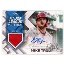Mike Trout 2022 Topps Major League Material Patch Autograph Card #MLMA-MT 18/25