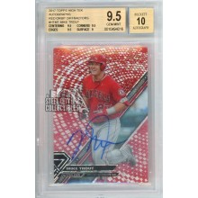 Mike Trout 2017 Topps High Tek Red Orbit Diffractors Autograph Card #HT-MT 1/10 BGS 9.5