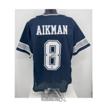 Troy Aikman Autographed Dallas Custom Navy Football Jersey - BAS (Lines Under Numbers)