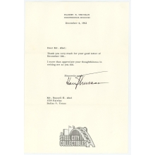 Harry S. Truman Autographed Typed Letter December 4, 1962 - BAS LOA
