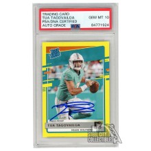 Tua Tagovailoa 2020 Panini Donruss Rated Rookie Press Proof Yellow Autograph Card #302 PSA/DNA 10