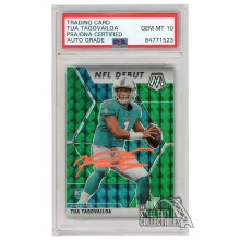 Tua Tagovailoa 2020 Panini Mosaic NFL Debut Green Autograph Rookie Card #262 PSA/DNA 10 (Orange)