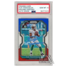 Tua Tagovailoa 2020 Panini Prizm Red White Blue Autograph Rookie Card #339 PSA/DNA 10 (Light Blue)