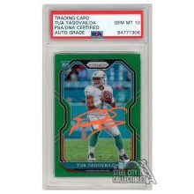 Tua Tagovailoa 2020 Panini Prizm Green Autograph Rookie Card #339 PSA/DNA 10 (Orange)