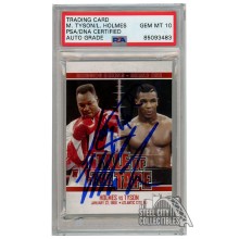 Mike Tyson Larry Holmes 2010 Sport Kings Tale of the Tape Red Autograph Card PSA/DNA 10