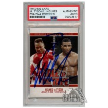 Mike Tyson Larry Holmes 2010 Sport Kings Tale of the Tape Red Autograph Card PSA/DNA