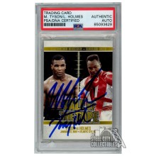 Mike Tyson Larry Holmes 2010 Sport Kings Tale of the Tape Gold Autograph Card #64 PSA/DNA