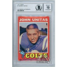 Johnny Unitas 1971 Topps Autograph Card #1 BAS 10