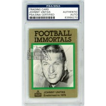 Johnny Unitas 1985-88 Football Immortals Hall of Fame Autograph Card #120 PSA/DNA (Light Auto)