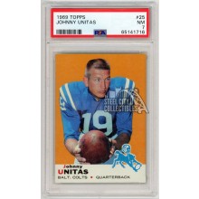 Johnny Unitas 1969 Topps Football Card #25 PSA 7 (716)