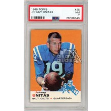 Johnny Unitas 1969 Topps Football Card #25 PSA 7 (340)