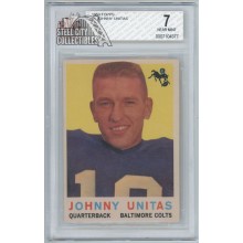 Johnny Unitas 1959 Topps Card #1 BVG 7 Near Mint