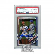 Ronald Acuna Vlad Guerrero Jr 2021 Topps Series 1 Rainbow Foil Autograph PSA/DNA