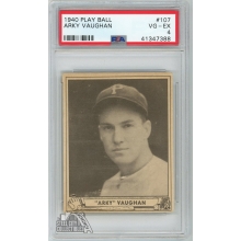 Arky Vaughan 1940 Play Ball Baseball Card #107 PSA 4 VG-EX