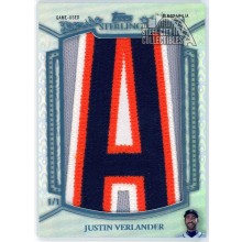 Justin Verlander 2021 Topps Sterling Game Used Letter Patch Card #JLP-JVE 1/1