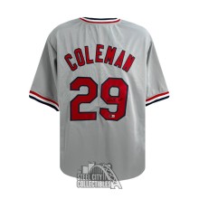 Vince Coleman Autographed St Louis Custom Gray Baseball Jersey - BAS