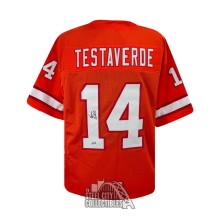 Vinny Testaverde Autographed Tampa Bay Custom Orange Football Jersey - BAS