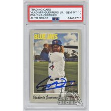 Vladimir Guerrero Jr 2019 Topps Heritage Autographed Rookie Card #504 - PSA/DNA 10