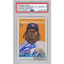 Vladimir Guerrero Jr 2019 Topps Archives Autographed "27 El K" Inscription Rookie Card #14 - PSA/DNA 10