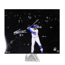 Vladimir Guerrero Jr Autographed Toronto 16x20 Baseball Photo - JSA (Black Background Batting)