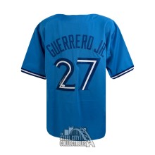 Vladimir Guerrero Jr Autographed Toronto Custom Blue Baseball Jersey - JSA (Blue Letters)