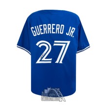Vladimir Guerrero Jr Autographed Toronto Dark Blue Custom Baseball Jersey - JSA