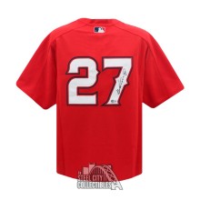 Vladimir Guerrero Autographed Los Angeles Mitchell & Ness Red Baseball Jersey - BAS (XL)