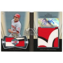 Joey Votto 2012 Triple Threads Jumbo Game-Used Patch Auto Booklet 3/3