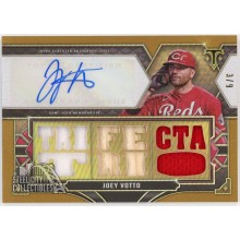 Joey Votto 2022 Topps Triple Threads Gold Relic Autograph Card #TTAR-JV1 3/9
