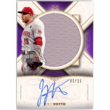 Joey Votto 2021 Topps Definitive Purple Jersey Autograph Card #ARC-JV 1/10