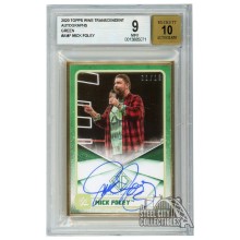 Mick Foley 2020 Topps Transcendent WWE Green Autograph Card 01/15 BGS 9