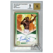 Booker T 2020 Topps Transcendent WWE Green Autograph Card /15 BGS 9