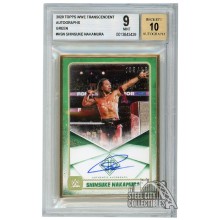 Shinsuke Nakamura 2020 Topps Transcendent WWE Green Autograph Card /15 BGS 9