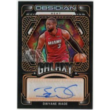 Dwyane Wade 2021-22 Panini Obsidian Galaxy Orange Autograph Card #GA-DWY 15/25