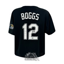 Wade Boggs Autographed Tampa Bay Mitchell & Ness Black Baseball Jersey - BAS (XL)