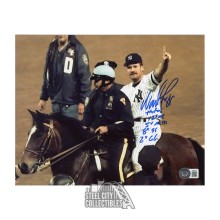 Wade Boggs Autographed New York 8x10 Baseball Photo (5 Inscriptions) - BAS