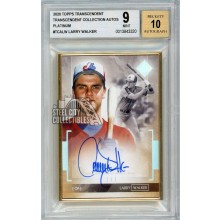 Larry Walker 2020 Topps Transcendent Platinum Autograph Card #TCA-LW 1/1 BGS 9