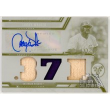 Larry Walker 2020 Topps Triple Threads Yellow White Whale Plate Patch Auto Card 1/1