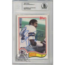 Everson Walls 1982 Topps Rookie Autograph Card #327 BAS Authentic (Light Auto)