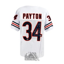 Walter Payton 5 INSC Autographed Chicago Custom White Football Jersey - PSA/DNA LOA (4 Signed)