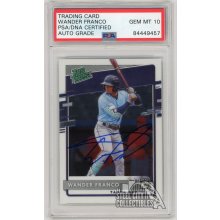 Wander Franco 2020 Panini Donruss Optic Autographed Rookie Card #RP-1 - PSA/DNA 10